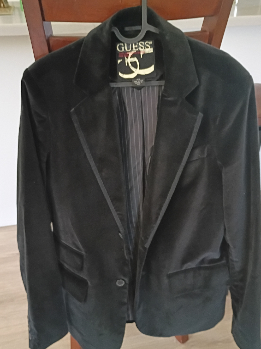GUESS Black Velvet Blazer Unisex